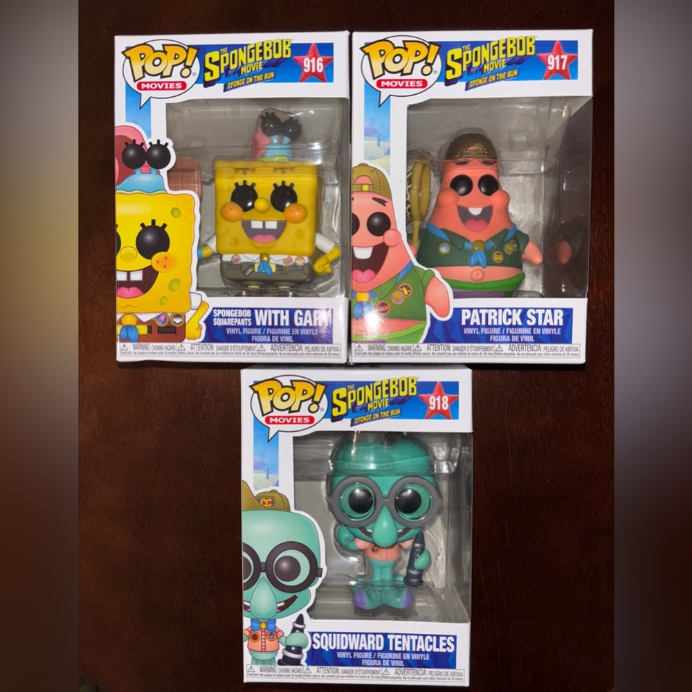 FUNKO POP SPONGEBOB THE SPONGEBOB MOVIE SPONGE ON THE RUN LOT OF 3 NEW IN BOX